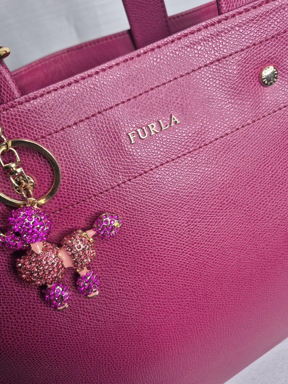 Furla Fuschia Pink Shoulder Tote Bag COA - Picture 6 of 15
